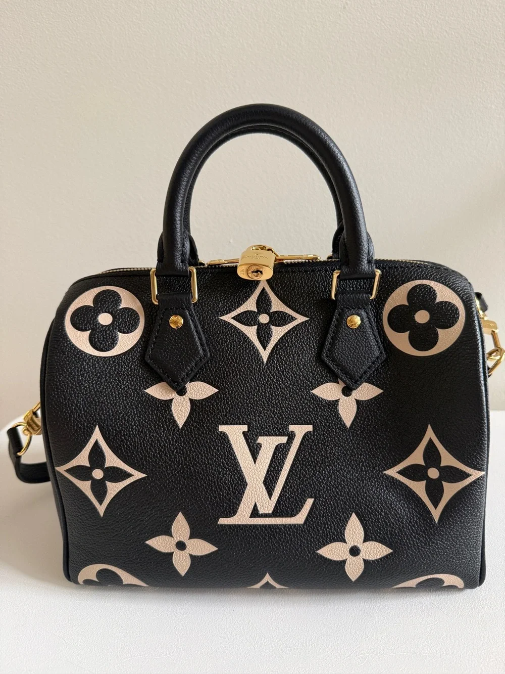 Louis Vuitton Speedy Bandouliere 25 Bicolor Monogram Empreinte Leather Bag